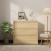 3 Dresser for Bedroom, 30.5" Tall Dresser, Freestanding Vertical Drawer with Storage, Wooden Closet Chest Storage for Living Room, Hallway, Entryway, Natural Oak