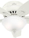42 Inch Indoor Ceiling Fan with LED Light - White Ceiling Fan with Pull Chain, for Bedroom or Living Room, Low Profile Flush Mount, No Remote, 5 Blades - Newsome 51080, Fresh White