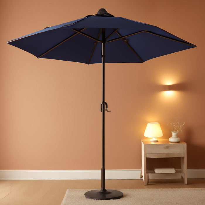7.5FT Large Outdoor Patio Umbrella with Crank & Tilt - Durable Market Umbrella for Outdoor Patio with 6 Fiberglass Ribs for Poolside,Deck,Yard,Garden