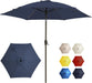 7.5FT Large Outdoor Patio Umbrella with Crank & Tilt - Durable Market Umbrella for Outdoor Patio with 6 Fiberglass Ribs for Poolside,Deck,Yard,Garden