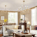 Modern Gold Farmhouse Chandeliers, 12-Light Industrial Metal Chandelier Lighting, Classic Candle Hanging Pendant Light Fixtures for Kitchen, Dining Room, Living Room, Entryway