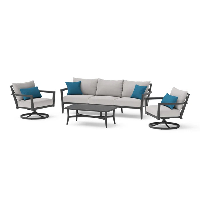 Calliann 4 Piece Sofa Seating Group with Sunbrella Cushion Covers