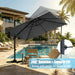 Large Cantilever Patio Umbrella, 10 Ft X 10 Ft Heavy Duty Aluminum Cantilever Offset Outdoor Umbrella with 360-Degree Rotation for Backyard, Deck, Pool (Grey)