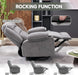 Rocker Recliner Chair with Heat and Massage, 360° Swivel Recliner Chairs for Adults, Oversized Recliner Single Sofa Seat with Cup Holders, Lazy Boy Recliner Single Sofa Seat, Grey