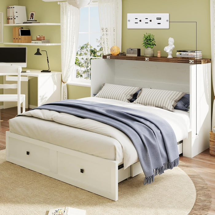 Queen Murphy Bed Featuring Integrated USB Charging