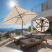 6.5 X 10 FT Rectangular Patio Umbrella - Rectangle Umbrella Outdoor with Tilt and Crank, UV Protection, Table Umbrella for Deck, Backyard, Pool and Beach, Beige