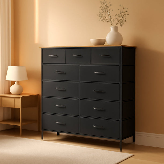 Dresser for Bedroom with 12 Drawers, Tall Fabric Drawer Dresser, Compact Chest of Drawers for Closet, Nursery, Bedside, Living Room, Laundry, Entryway, Hallway