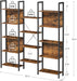 5-Tier Bookcase with 14 Shelves, Book Shelf with Metal Frame, Bookshelf for Living Room, Home Office, Industrial Style, 9.4 X 62.2 X 65.4 Inches, Rustic Brown and Black ULLS107B01