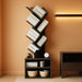 6 Tier Tree Bookshelf, Small Bookcase with Storage Cabinet, Modern Narrow Bookshelves Organizer, Floor Standing Book Shelf for Bedroom/Living Room/Home Office/Corner, Black
