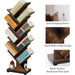 8 Tier Tree Bookshelf,8 Shelf Floor Standing Bookcase Display for Cds/Magazine/Books, Retro Bookshelf for Bedroom, Living Room, Office,Balcony,Book Organizer Storage Shelves