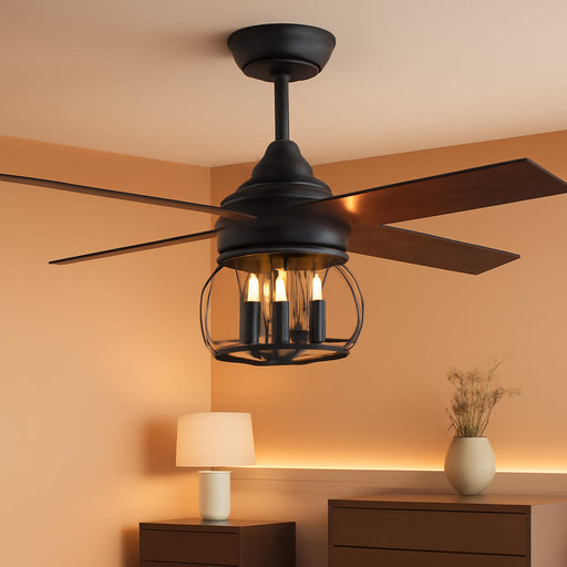 52 Inch Farmhouse Ceiling Fan Silent Motor Remote