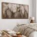 Boho Wall Art - Modern Minimalist Brown Canvas Artwork,Neutral Pictures for Living Room Textured Large Wall Art for Bedroom Wall Decor Framed Paintings 24×48IN