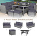 7 Pieces Rattan Wicker Patio Conversation Set (Grey)