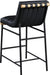 857Black-C Burke Collection Modern | Contemporary Vegan Leather Upholstered Counter Stool, Black, 18" W X 24" D X 37.5" H