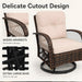 3 Piece Wicker Patio Furniture Set, Outdoor Swivel Chairs Set of 2