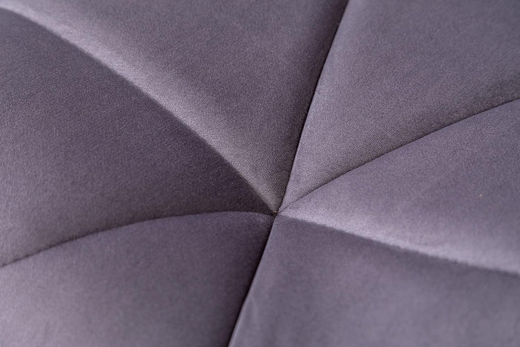 Breni Velvet Diamond Tufted Swivel Adjustable Height Barstools, Set of 2, Gray