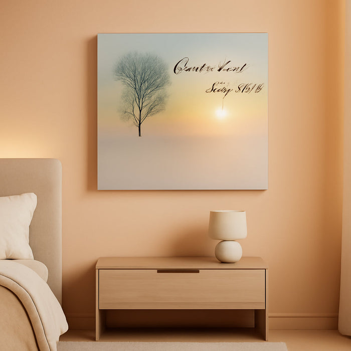 Misty Sunset & Tree Plant Picture for Bedroom above Bed,Large White Country Wood Sign for Bathroom Canvas Wall Art,Give It to God and Go to Sleep Artwork Decor,Gallery Wrapped Gift,Inner Frame(24X48)