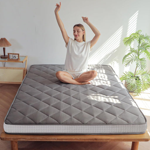 6"" Extra Thick Futon Mattress Floor Mattress， Diamond Pattern Mattress Pad Tatami Pad Japanese Floor Mattress for Adults Floor Bed Roll up Mattress Guest Mattress, Full