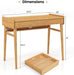 Bamboo Computer Desk with Drawers and Open Shelf - ShipItFurniture