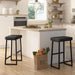 Bar Stool, Counter Height Bar Stools,Modern Kitchen Island Chairs, Synthetic Leather with Stitching, 26 Inches High, for Kitchen/Family Restaurant/Dining Room/Farmhouse, Black - ShipItFurniture