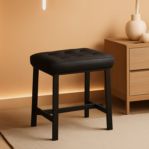 Bar Stool, Counter Height Bar Stools,Modern Kitchen Island Chairs, Synthetic Leather with Stitching, 26 Inches High, for Kitchen/Family Restaurant/Dining Room/Farmhouse, Black - ShipItFurniture