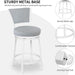 Bar Stools Set of 2, 25 Inch Metal Counter Height Bar Chairs, Modern Linen Fabric 360° round Swivel Barstools with Back, Counter Stools for Kitchen Island, Pub, Grey & White - ShipItFurniture