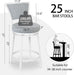 Bar Stools Set of 2, 25 Inch Metal Counter Height Bar Chairs, Modern Linen Fabric 360° round Swivel Barstools with Back, Counter Stools for Kitchen Island, Pub, Grey & White - ShipItFurniture