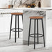 Bar Stools Set of 2, 25.5 Inches round Counter Height Bar Stools Backless with Metal Legs and Footrest, Wood Barstools for Home, Kitchen Island, Counter, Brown - ShipItFurniture