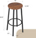 Bar Stools Set of 2, 25.5 Inches round Counter Height Bar Stools Backless with Metal Legs and Footrest, Wood Barstools for Home, Kitchen Island, Counter, Brown - ShipItFurniture
