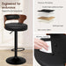 Bar Stools Set of 2, Adjustable Swivel Bar Chairs with Faux Leather Upholstery, Counter Height and Wooden Backrest for Kitchen Islands, Black & Brown - ShipItFurniture