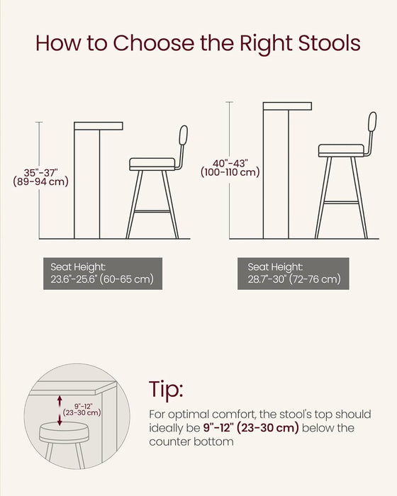 Bar Stools Set of 2, Bar Height Stools with Rattan Back and Metal Legs, 25.1 - Inch Tall Counter Chairs, Modern Leather Upholstered Barstools for Kitchen Island Dining Room, Caramel Brown - ShipItFurniture