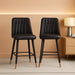 Bar Stools Set of 2,Counter Height Bar Stools with Back,Modern Faux Leather Kitchen Stools,27"Black Barstools with Stable Metal Leg,Armless Counter Height Chair for Kitchen Island,Coffee Corner - ShipItFurniture