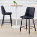 Bar Stools Set of 2,Counter Height Bar Stools with Back,Modern Faux Leather Kitchen Stools,27"Black Barstools with Stable Metal Leg,Armless Counter Height Chair for Kitchen Island,Coffee Corner - ShipItFurniture