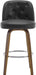 Bar Stools Set of 4, 26" Counter Height Swivel Bar Stools with Back,Walnut Bentwood Legs, Faux Leather Upholstered Counter Stools, Modern Counter Chairs Bar Stool for Kitchen Island, Black - ShipItFurniture