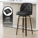Bar Stools Set of 4, 26" Counter Height Swivel Bar Stools with Back,Walnut Bentwood Legs, Faux Leather Upholstered Counter Stools, Modern Counter Chairs Bar Stool for Kitchen Island, Black - ShipItFurniture