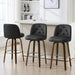 Bar Stools Set of 4, 26" Counter Height Swivel Bar Stools with Back,Walnut Bentwood Legs, Faux Leather Upholstered Counter Stools, Modern Counter Chairs Bar Stool for Kitchen Island, Black - ShipItFurniture