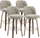 Bar Stools Set of 4, 26" Counter Height Swivel Bar Stools with Back,Walnut Bentwood Legs, Faux Leather Upholstered Counter Stools, Modern Counter Chairs Bar Stool for Kitchen Island, Griege - ShipItFurniture