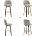 Bar Stools Set of 4, 26" Counter Height Swivel Bar Stools with Back,Walnut Bentwood Legs, Faux Leather Upholstered Counter Stools, Modern Counter Chairs Bar Stool for Kitchen Island, Griege - ShipItFurniture