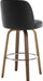 Bar Stools Set of 4, 26" Counter Height Swivel Bar Stools with Back,Walnut Bentwood Legs, Faux Leather Upholstered Counter Stools, Modern Counter Chairs Bar Stool for Kitchen Island, Black - ShipItFurniture