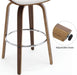 Bar Stools, Swivel Bar Stools with Walnut Bentwood Legs, 29 Inch Bar Height, Upholstered PU Leather Barstools with Backs, Mid - Century Kitchen Island Dining Bar Stool Chairs, White - ShipItFurniture