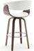 Bar Stools, Swivel Bar Stools with Walnut Bentwood Legs, 29 Inch Bar Height, Upholstered PU Leather Barstools with Backs, Mid - Century Kitchen Island Dining Bar Stool Chairs, White - ShipItFurniture