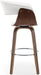 Bar Stools, Swivel Bar Stools with Walnut Bentwood Legs, 29 Inch Bar Height, Upholstered PU Leather Barstools with Backs, Mid - Century Kitchen Island Dining Bar Stool Chairs, White - ShipItFurniture