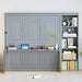 Gray Queen MurphyDesk With Industrial Storage Shelving