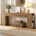 Extra Long Console Table, 79-Inch Entryway Table with 2 Drawers and Side Storage Shelves, Farmhouse behind Couch Table for Entrance, Hallway, Foyer, Living Room, Brown
