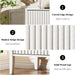 White 6 Drawer Dresser, Modern Wide Dresser for Bedroom, Fluted Wood Chest of Drawers with Metal Handles for Clothes, Storage Cabinet for Living Room, Entryway, Office