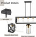 Black Gold Five Light Rectangular Dining Chandelier