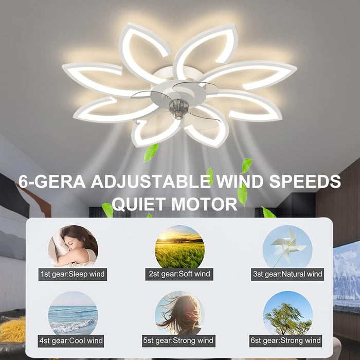 Dimmable Contemporary White Bladeless Ceiling Fan Lights