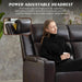 Power Recliner Sofa with Adjustable Headrest, Electric Reclining Couch with LED Light/Armrest Storage, USB & Type-C, Power Loveseat Recliner Sofa for Living Room, Bedroom(Brown, 3 Seater)