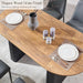 63 Inch Fluted Oval Dining Table for 4-6 People (Brown with Black)