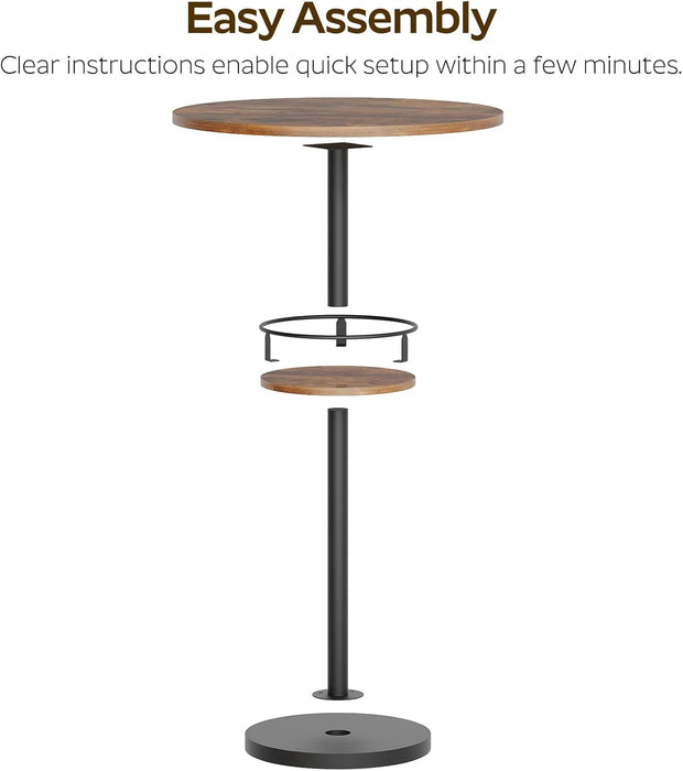 RoundIndustrialBarTableSetTwoWithIntegratedLEDIllumination